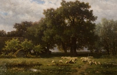 Landscape with Sheep and Barn by Willem Roelofs